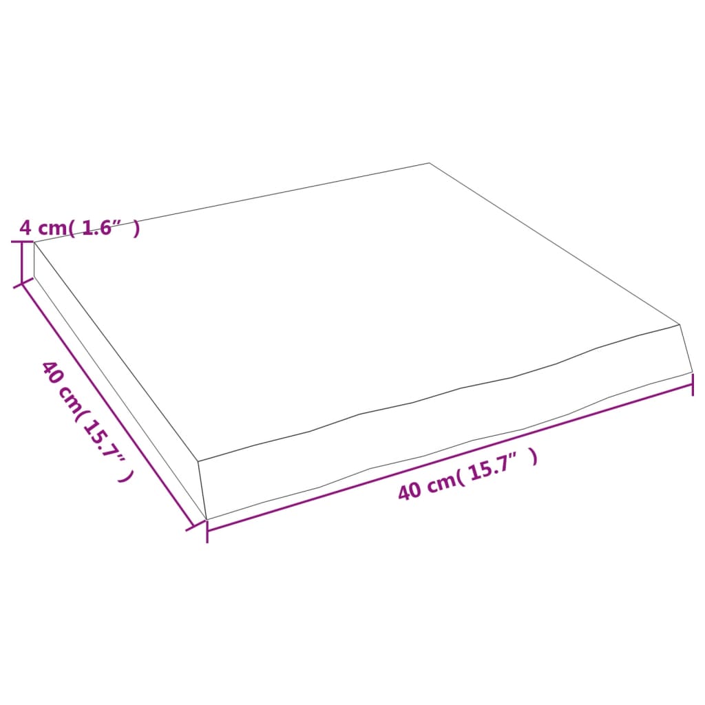 vidaXL vannasistabas letes virsma, 40x40x(2-4)cm, apstrādāts masīvkoks