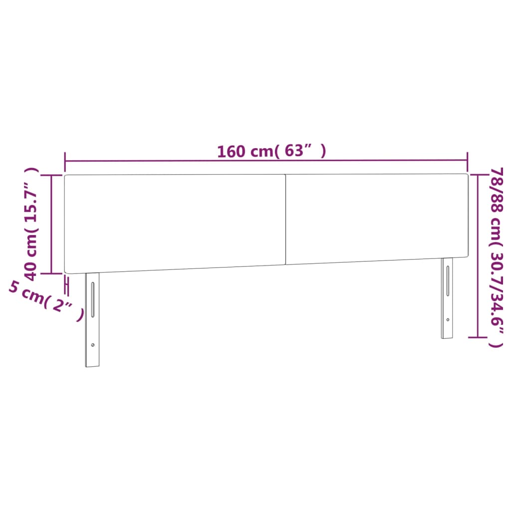 vidaXL gultas galvgalis ar LED, 160x5x78/88 cm, kapučīno mākslīgā āda