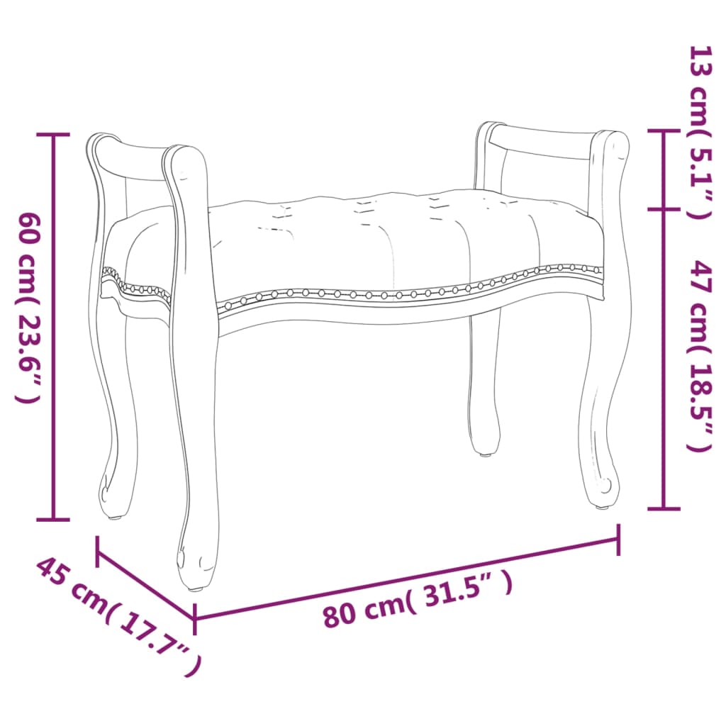 vidaXL sols, zils, 80x45x60 cm, samts