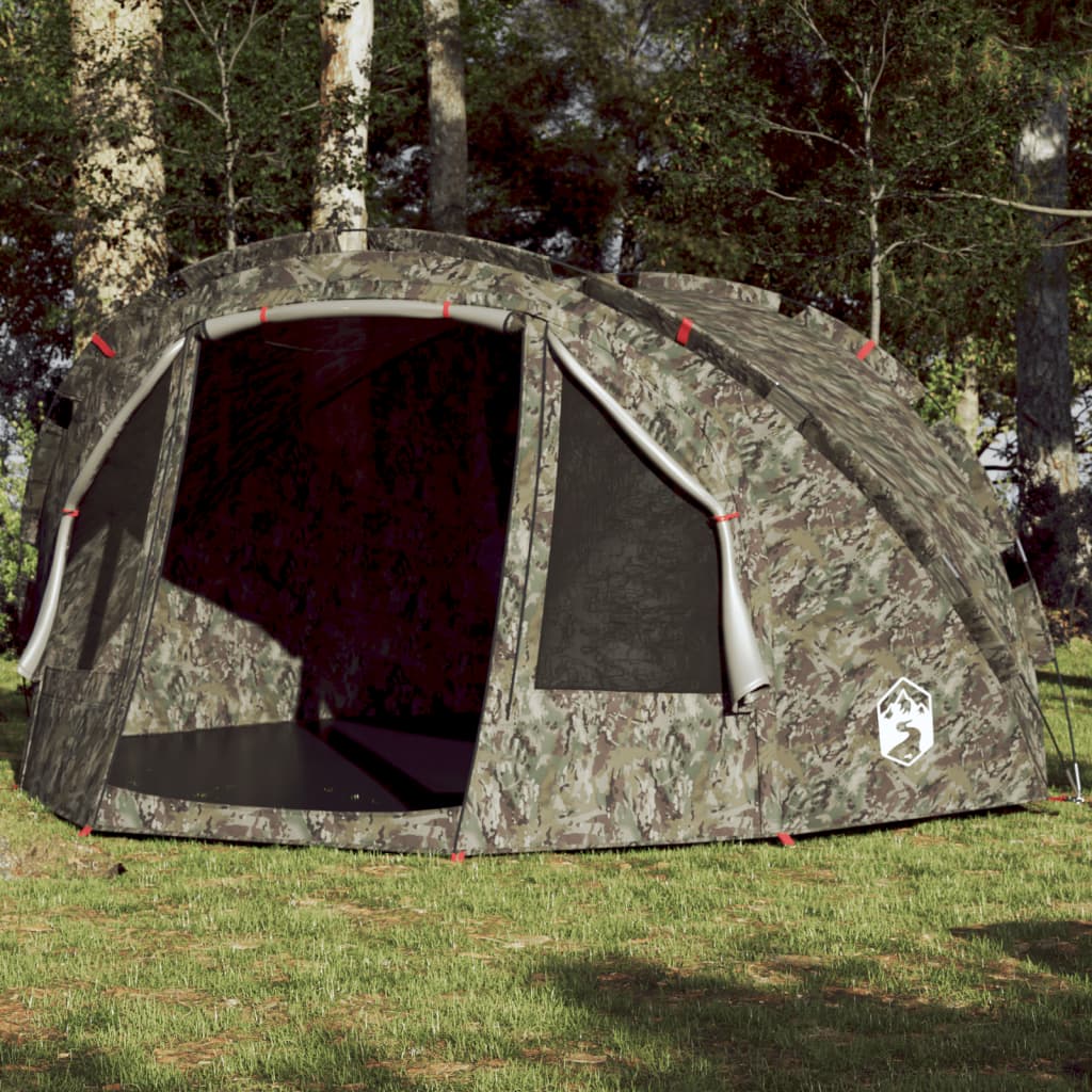 vidaXL makšķernieku telts 5 personām, kamuflāža, ūdensnecaurlaidīga