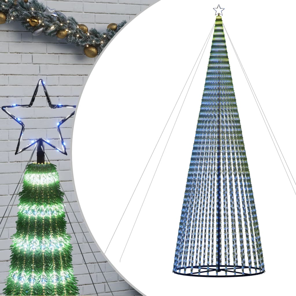 vidaXL Ziemassvētku eglītes dekorācija, 1544 zilas LED, 500 cm