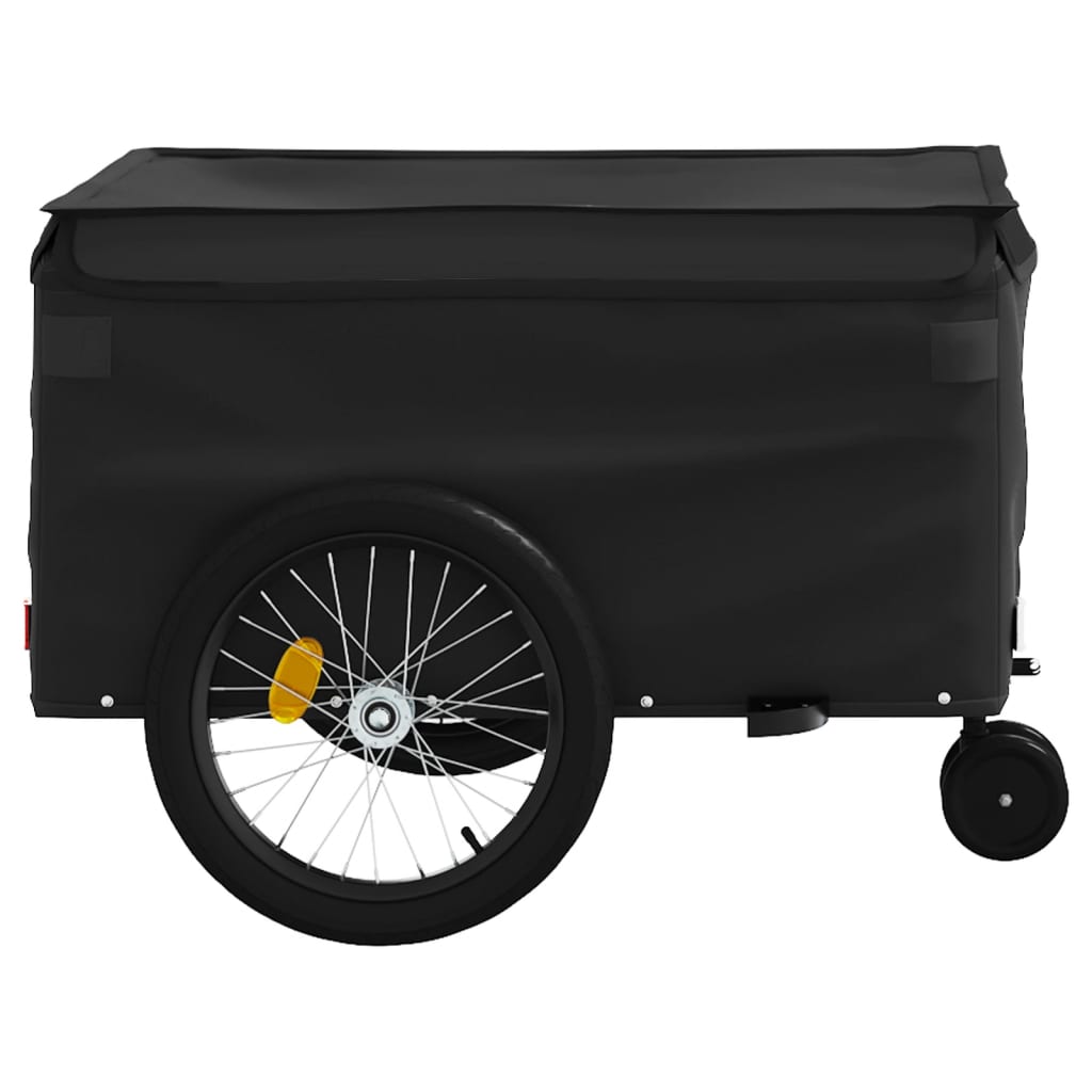 vidaXL velosipēda piekabe, 45 kg, melna, dzelzs