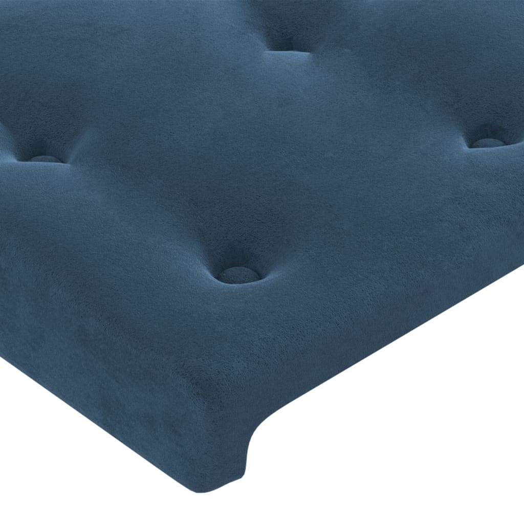 vidaXL gultas galvgalis ar LED, 80x5x78/88 cm, tumši zils samts