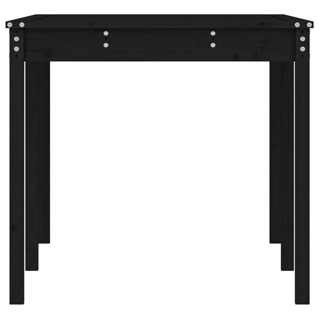 vidaXL dārza galds, 159,5x82,5x76 cm, priedes masīvkoks, melns