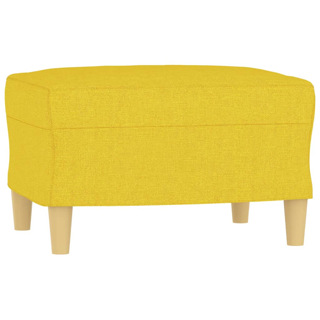 vidaXL trīsdaļīgs dīvānu komplekts ar spilveniem, dzeltens audums