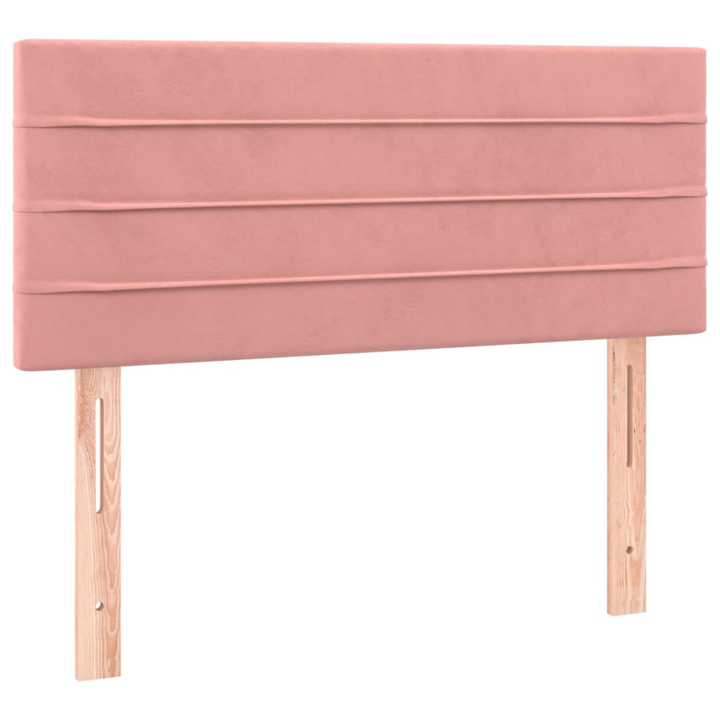 vidaXL gultas galvgalis ar LED, 90x5x78/88 cm, rozā samts
