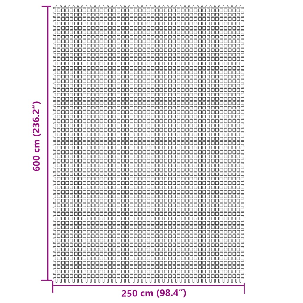 vidaXL kempinga grīdas paklājiņš, gaiši pelēks, 6x2,5 m