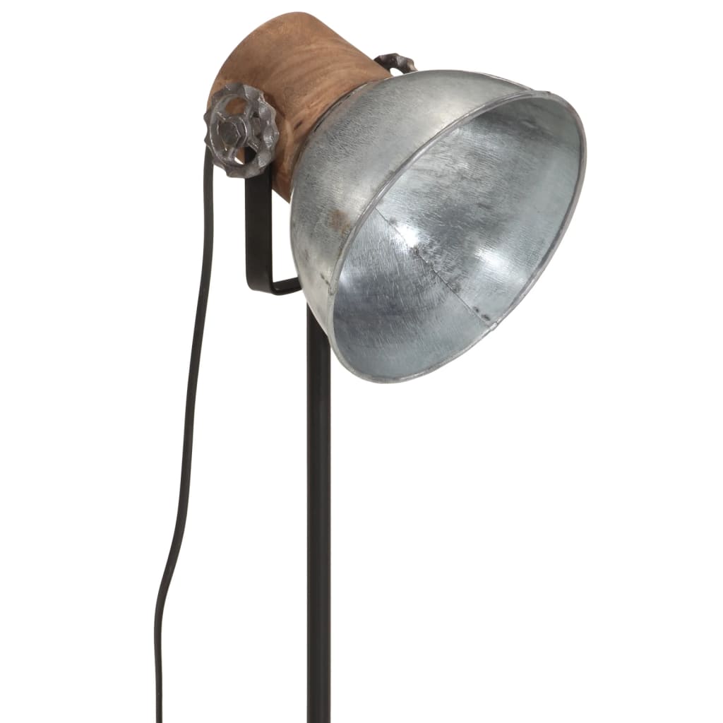 vidaXL galda lampa, vintāžas, sudraba krāsa, 25 W, 17x17x50 cm, E27