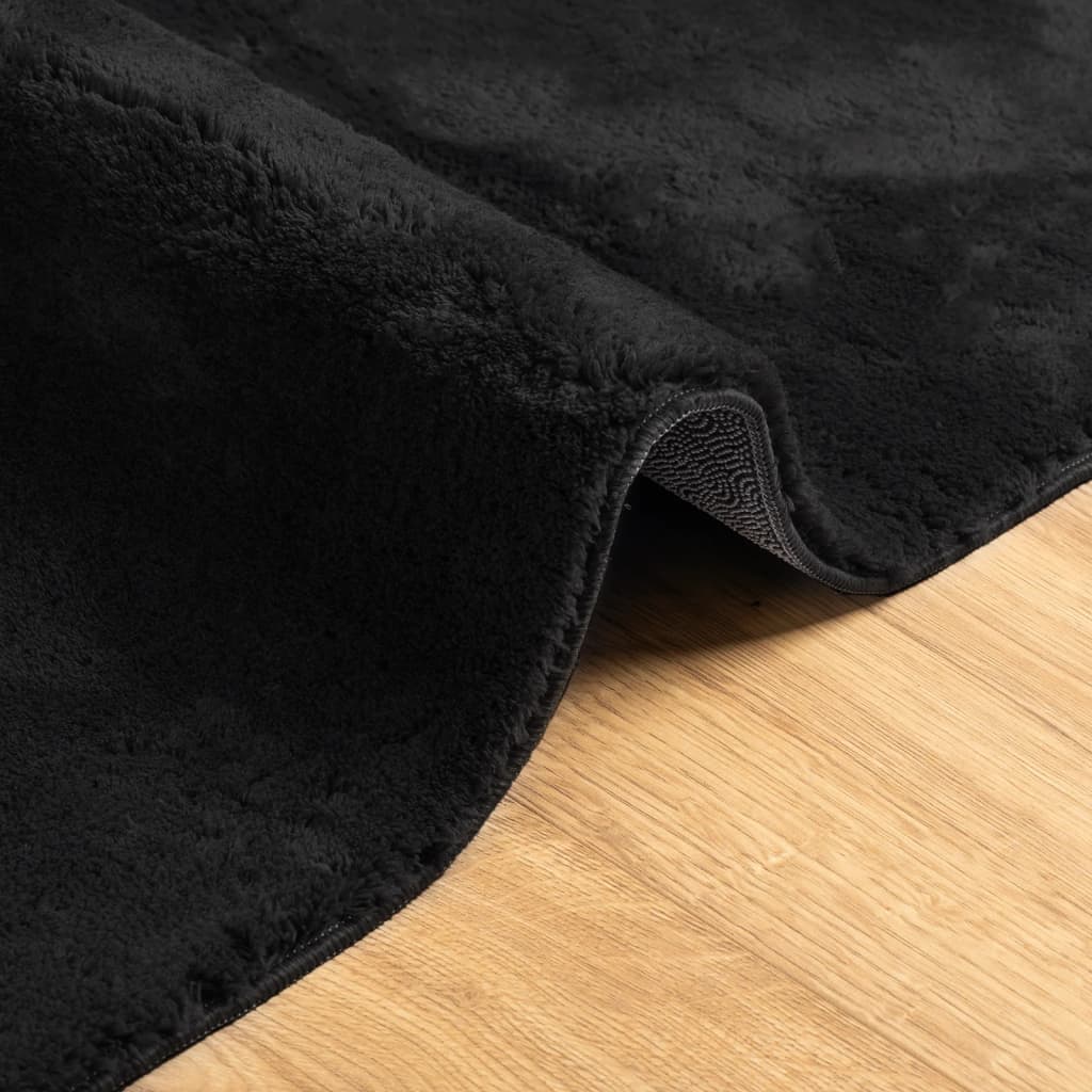 vidaXL paklājs HUARTE, īsa spalva, mīksts, mazgājams, melns, 120x170cm