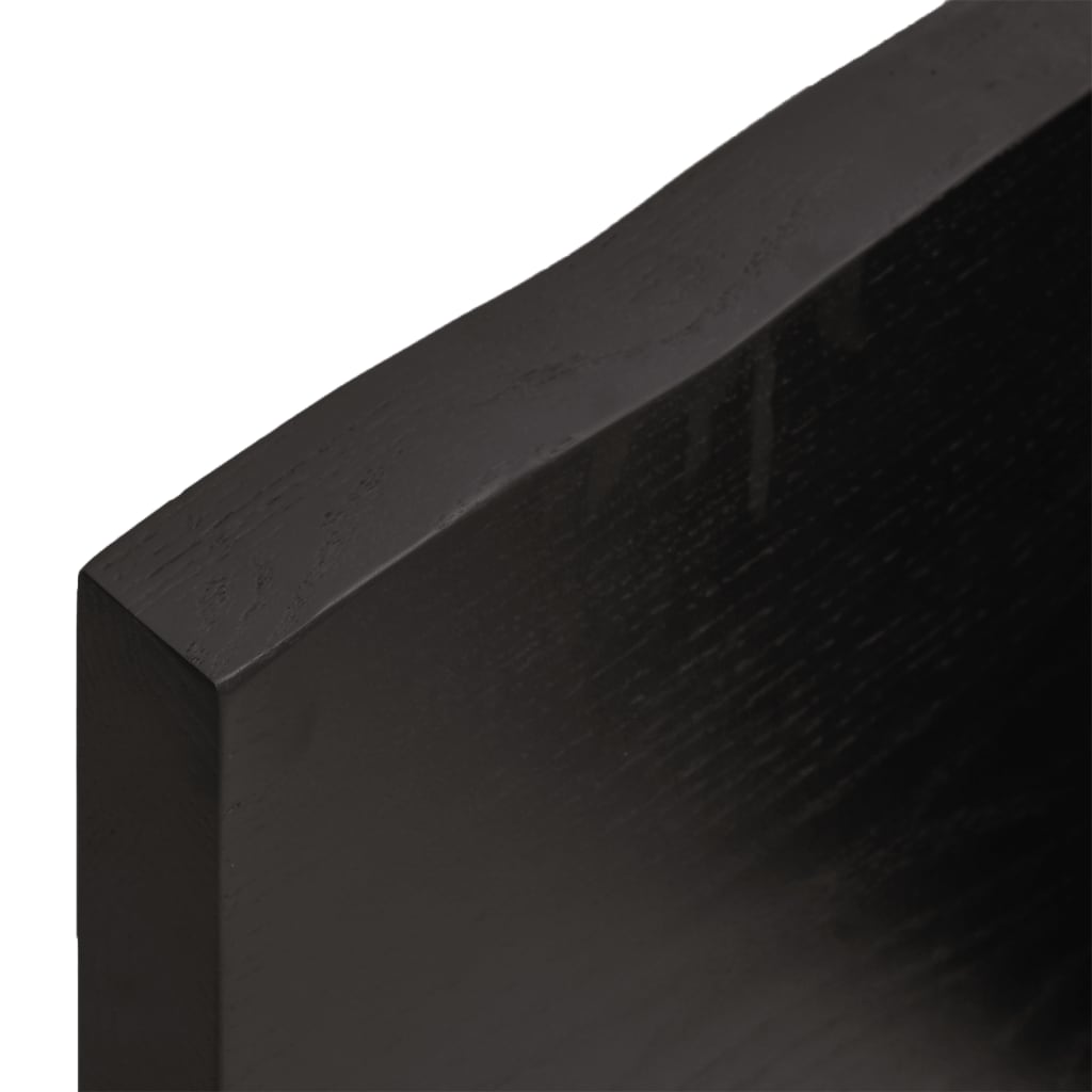 vidaXL sienas plaukts, tumši brūns, 120x60x(2-4) cm, ozola masīvkoks