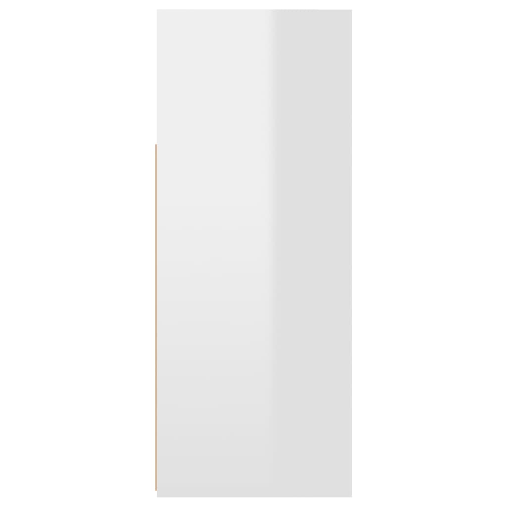 VidaXL kumode ar LED lampiņām, augsta, spīdīgi balta, 115,5x30x75 cm