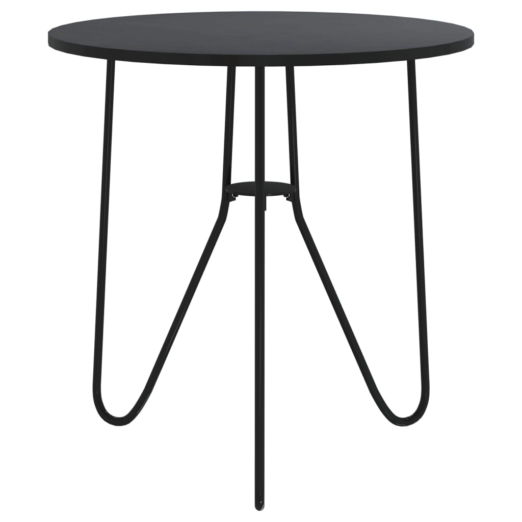 vidaXL tējas galdiņš, melns, 48 cm, MDF un dzelzs