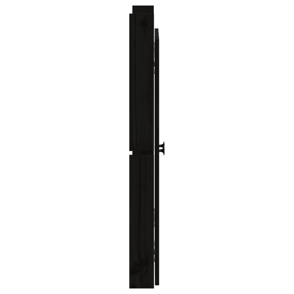 vidaXL āra virtuves durvis, melnas, 2 gab., 50x9x82 cm, priedes koks