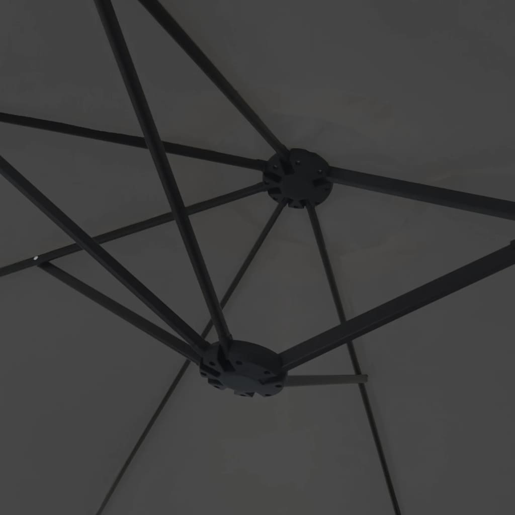 vidaXL saulessargs ar 2 jumtiņiem, 449x245 cm, antracītpelēks