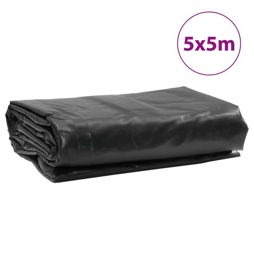 vidaXL brezenta pārklājs, melns, 5x5 m, 650 g/m²