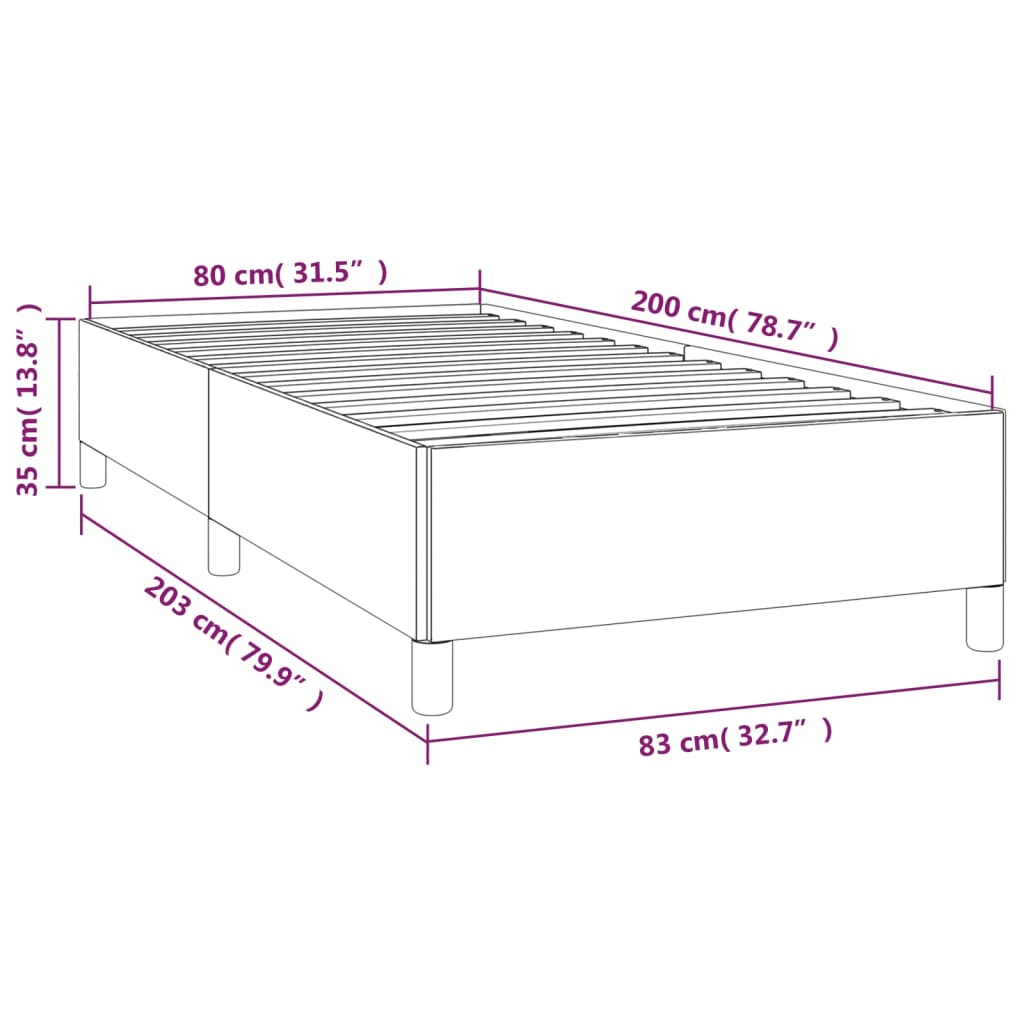 vidaXL gultas rāmis, rozā samts, 80x200 cm