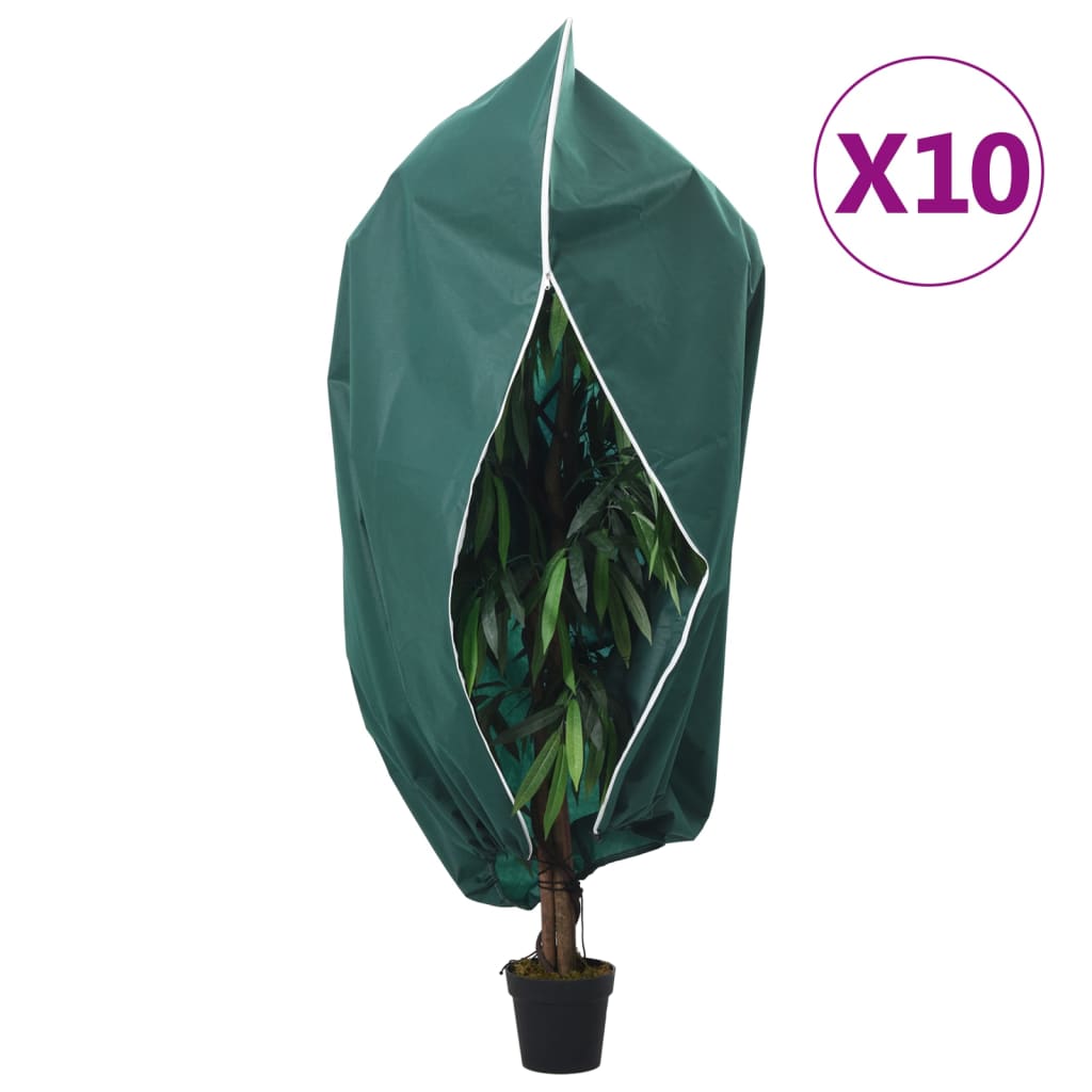 vidaXL augu pārsegi ar rāvējslēdzēju, 10gab., 70g/m², flīss, 3,93x3,5m