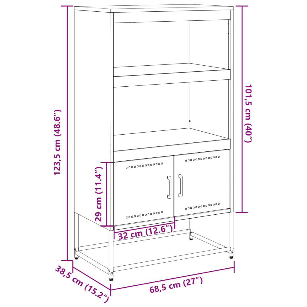 vidaXL TV skapītis, 100,5x39x60,5 cm, tērauds, sinepju dzeltens