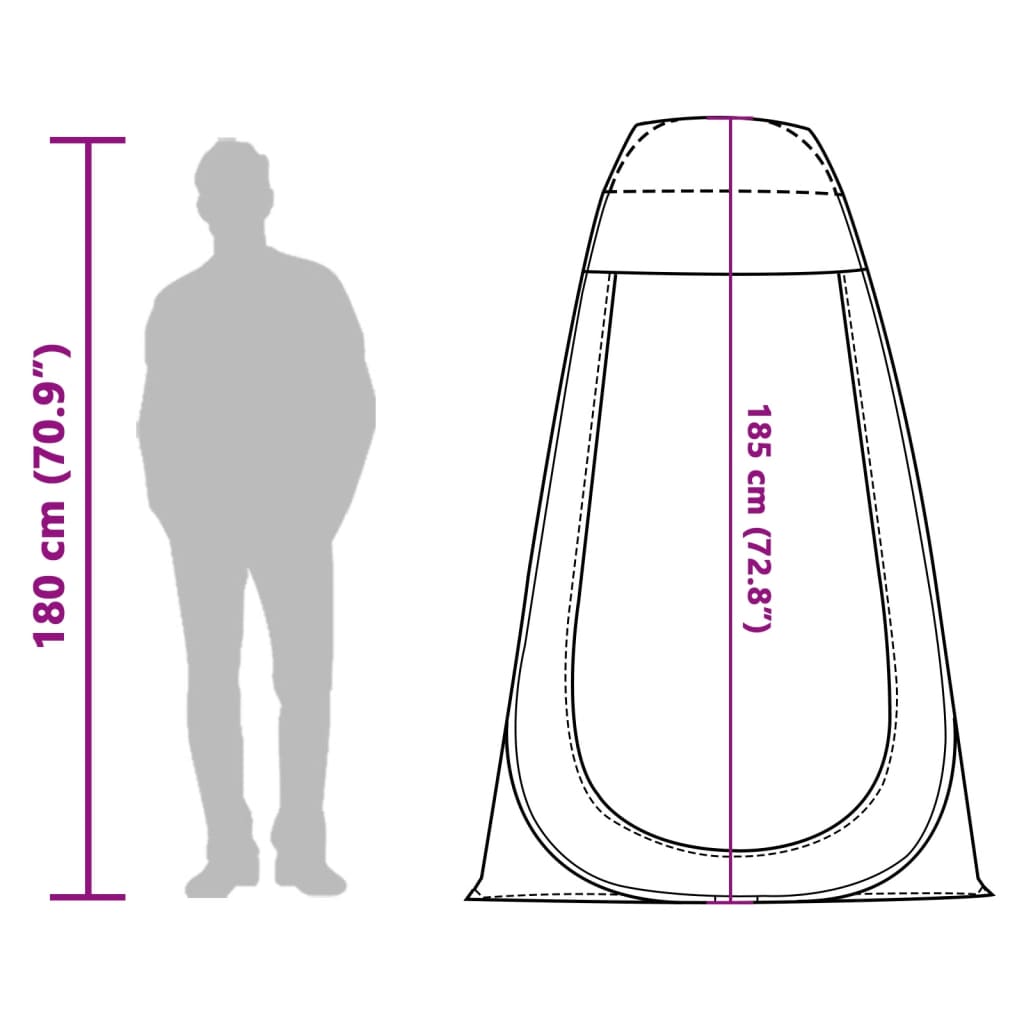 vidaXL pārģērbšanās telts, zaļa, ūdensizturīga