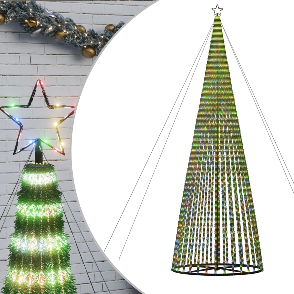 vidaXL Ziemassvētku eglītes dekorācija, 1544 krāsainas LED, 500 cm