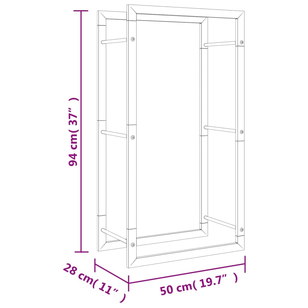 vidaXL malkas statīvs, 50x28x94 cm, nerūsējošais tērauds