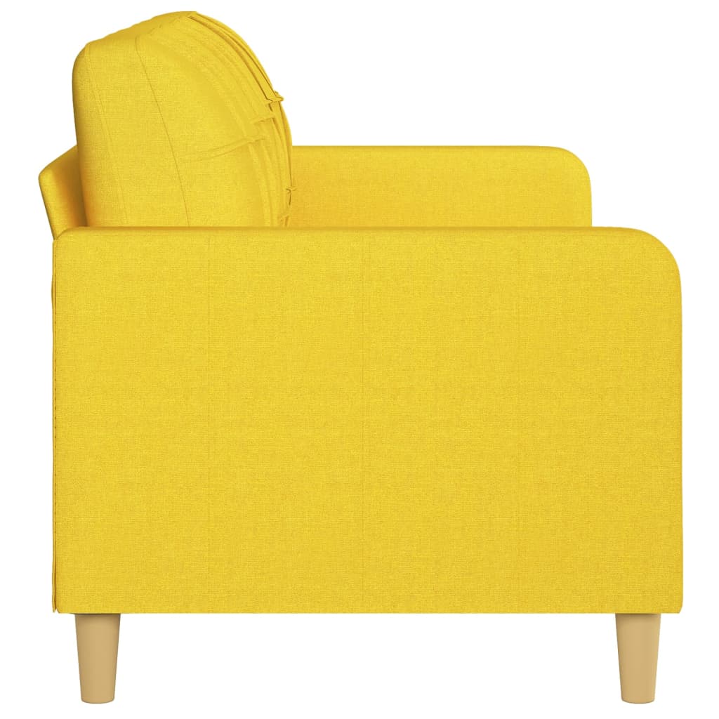 vidaXL trīsvietīgs dīvāns, gaiši dzeltens audums, 180 cm