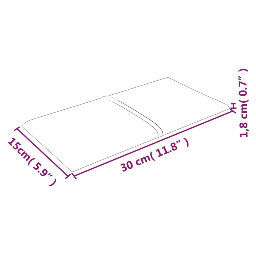 vidaXL sienas paneļi, 12 gab., pelēkbrūni, 30x15 cm, audums, 0,54 m²