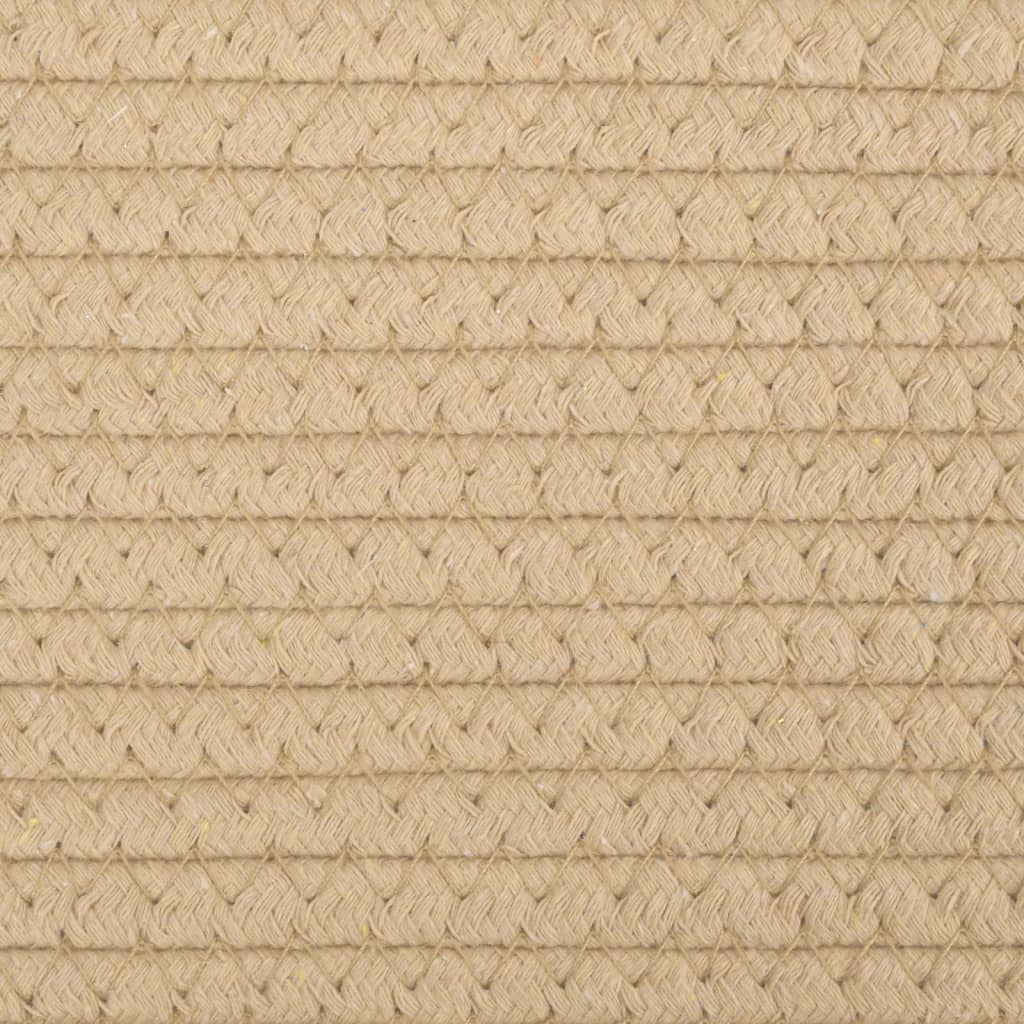 vidaXL veļas grozs, bēšs un balts, Ø60x36 cm, kokvilna
