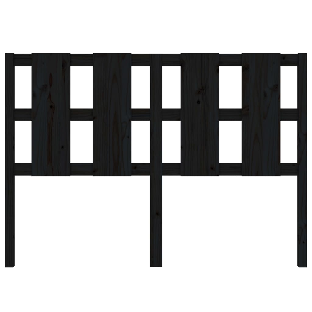 vidaXL gultas galvgalis, melns, 125,5x4x100 cm, priedes masīvkoks