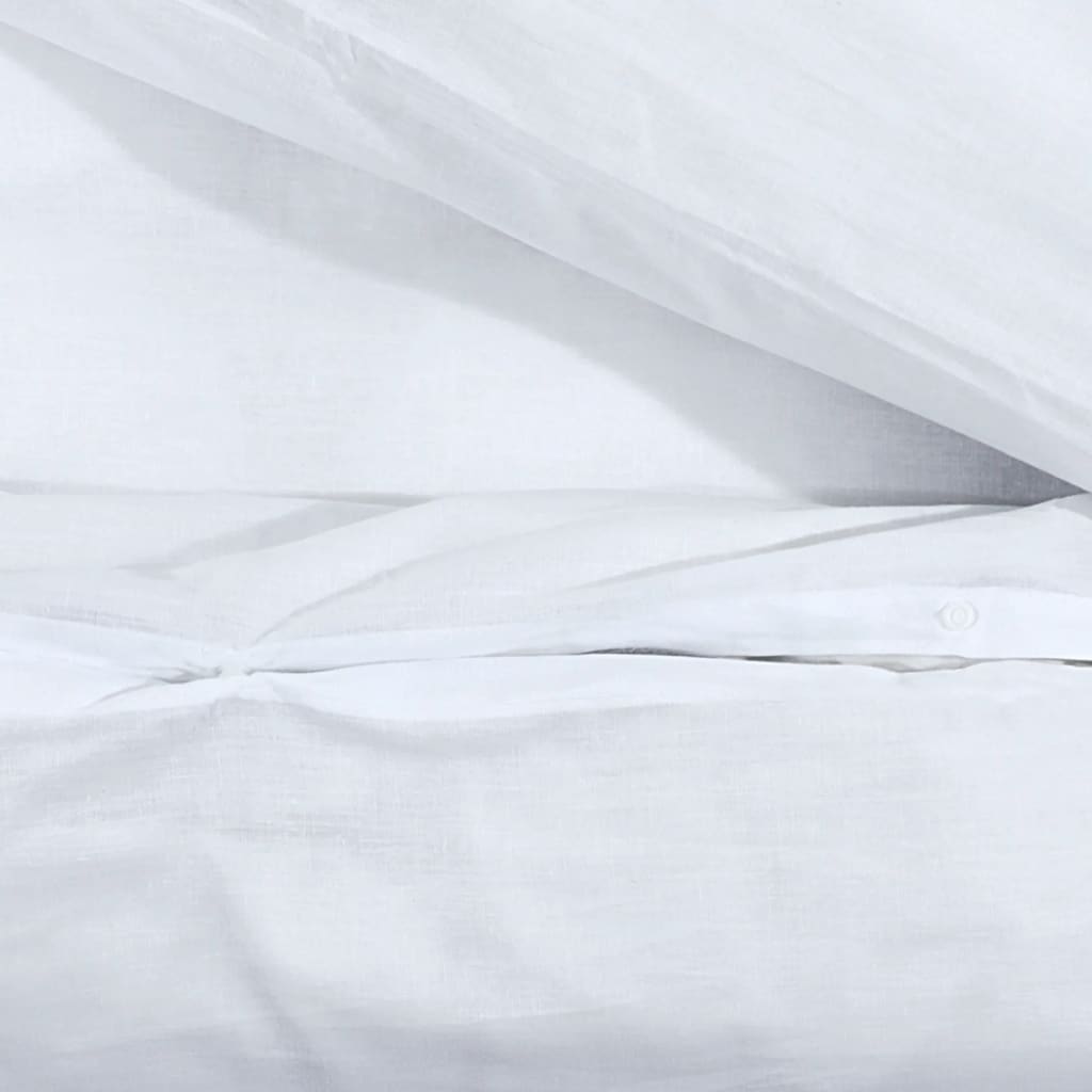 vidaXL gultasveļas komplekts, balts, 155x220 cm, viegla mikrošķiedra