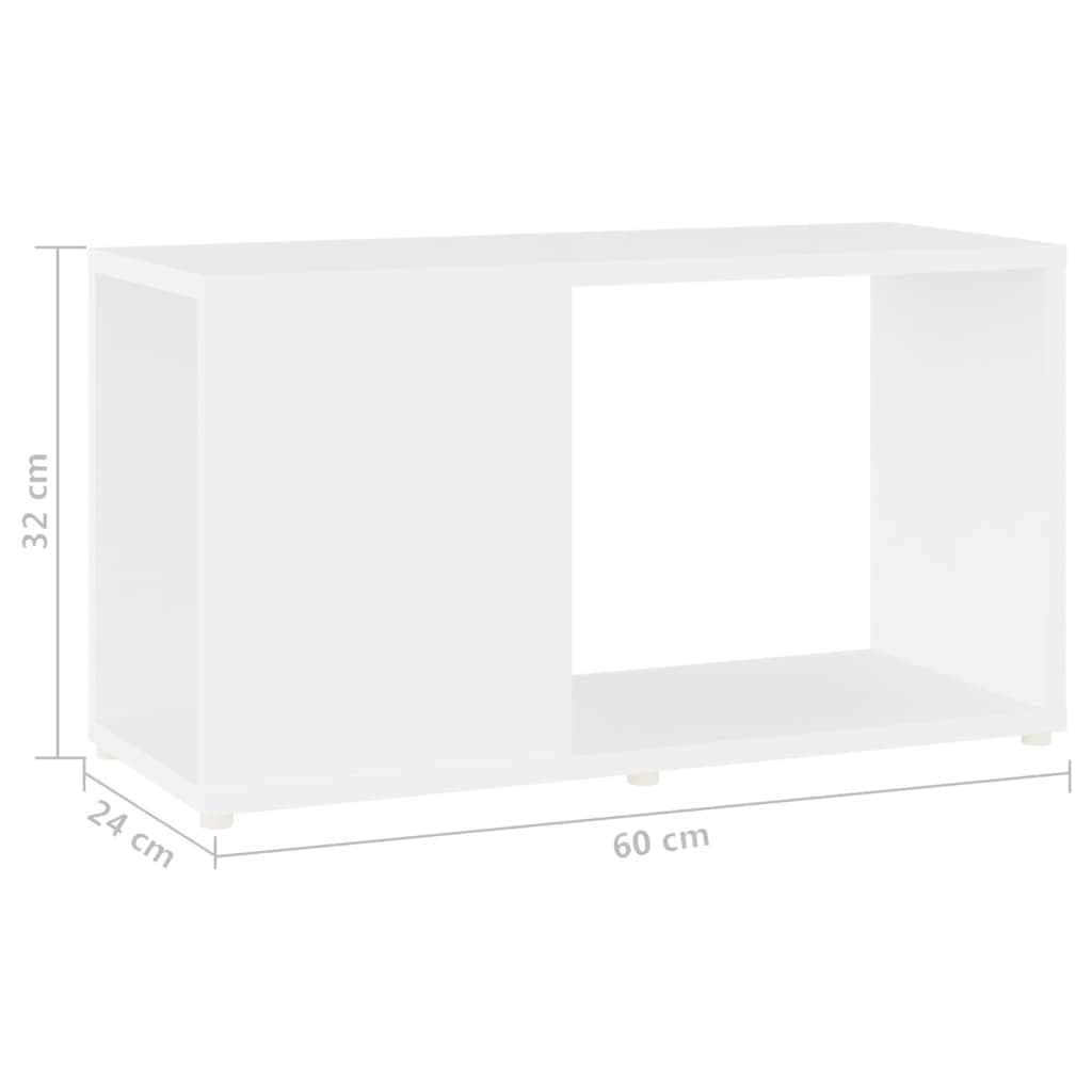 vidaXL TV skapis, balts, 60x24x32 cm, kokskaidu plātne