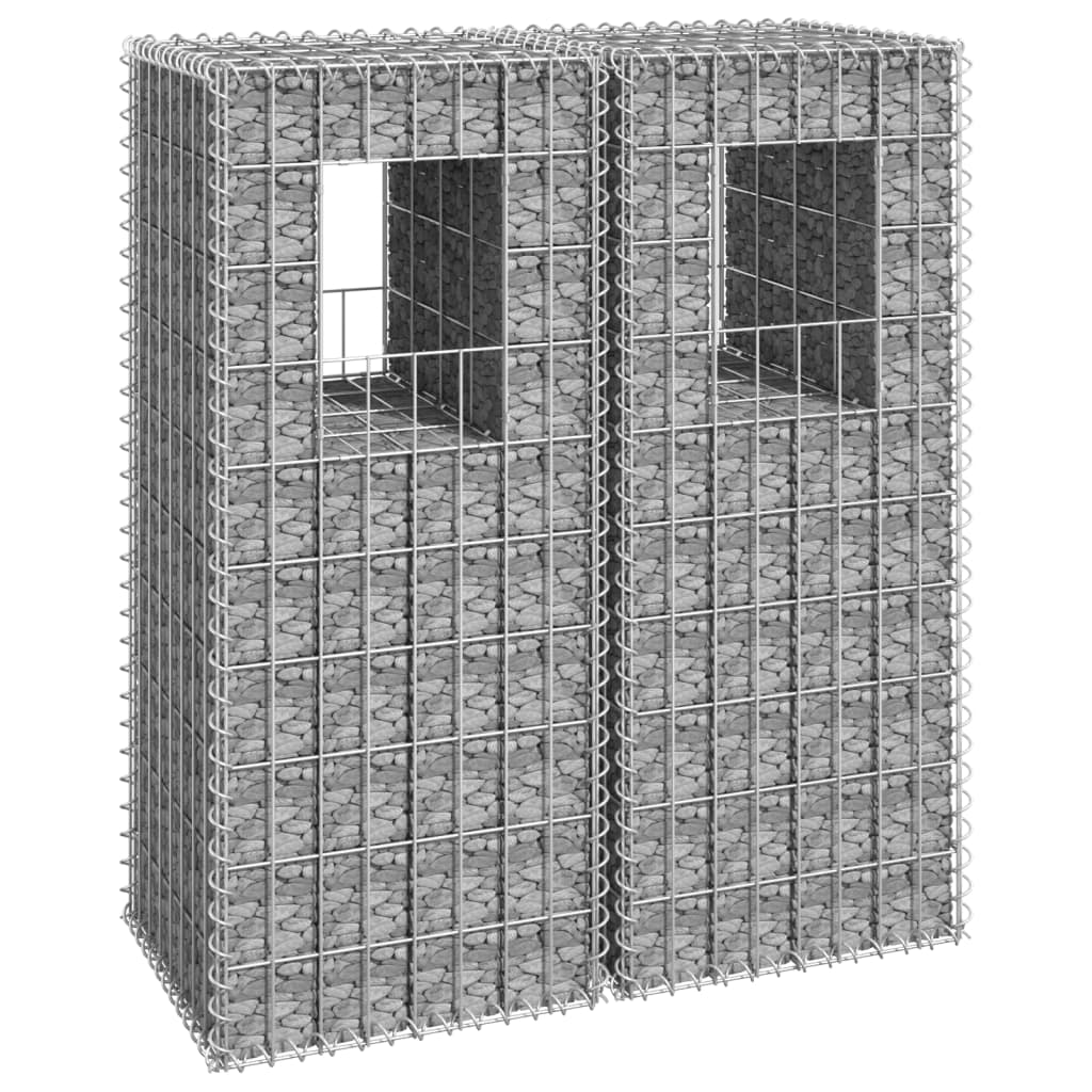 vidaXL vertikāli gabioni, 2 gab., 40x40x100 cm, dzelzs