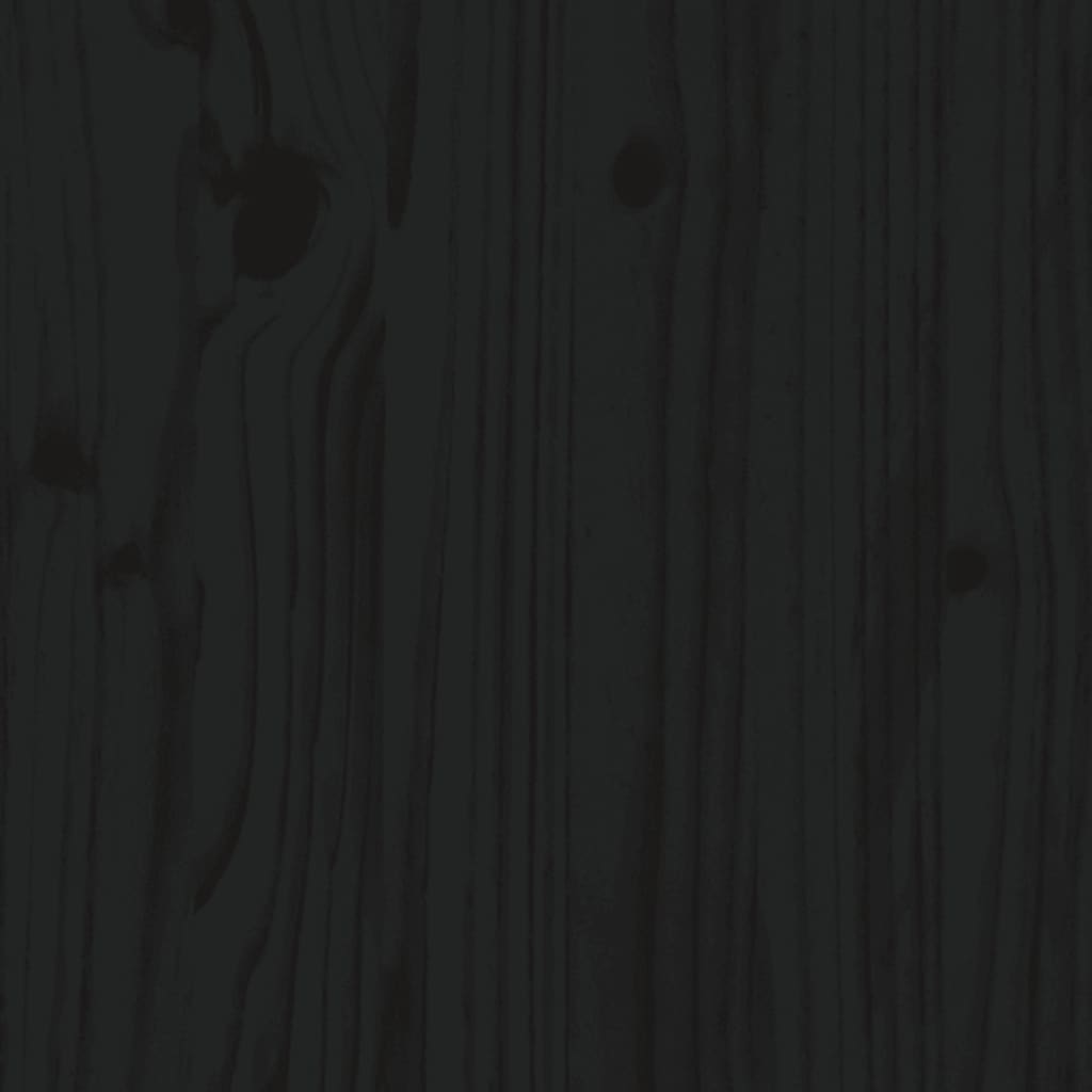 vidaXL dīvāngulta, melna, priedes masīvkoks, 80x200 cm