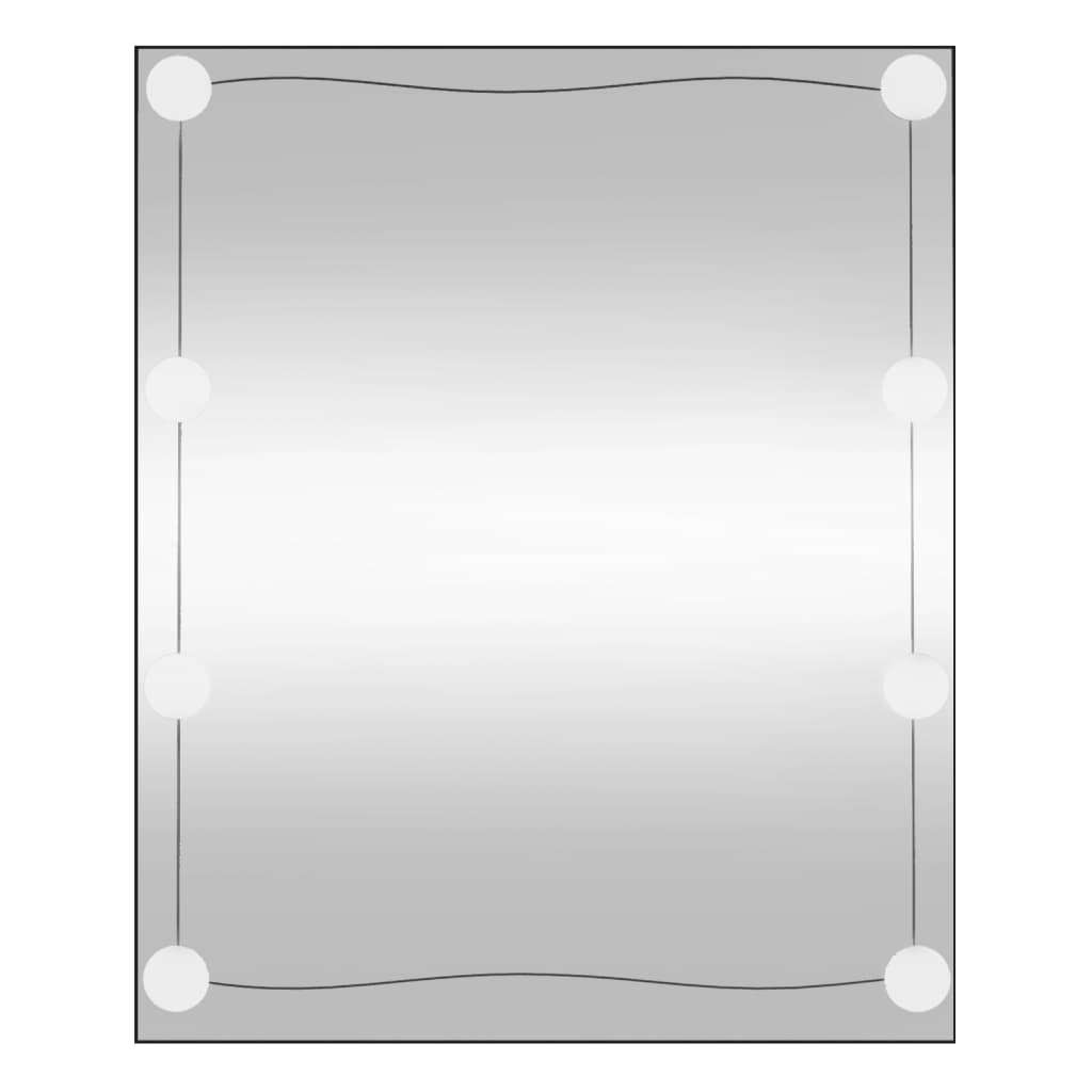 vidaXL sienas spogulis ar LED, 50x60 cm, stikls, taisnstūra