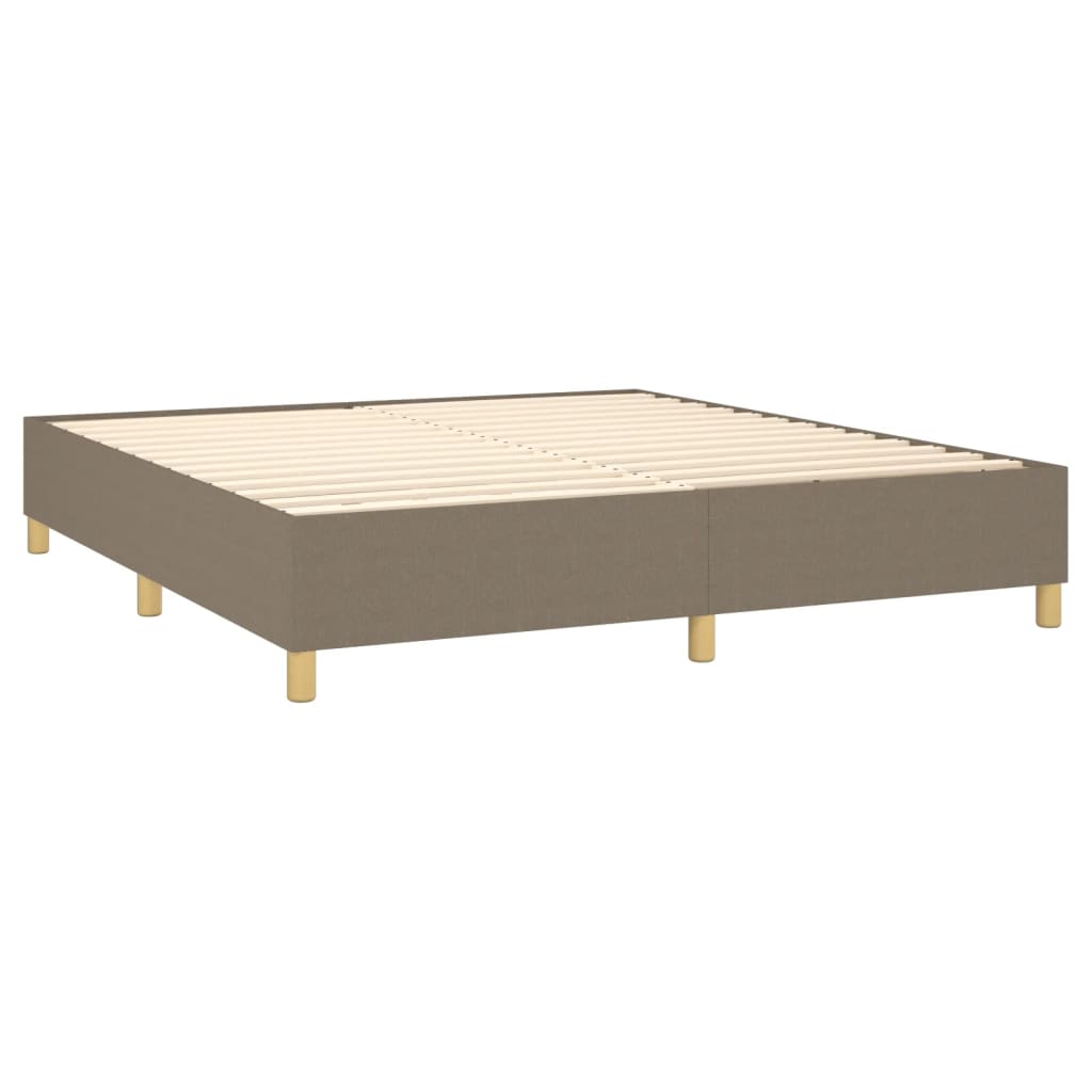 vidaXL atsperu gulta ar matraci, pelēkbrūns, 180x200 cm, audums