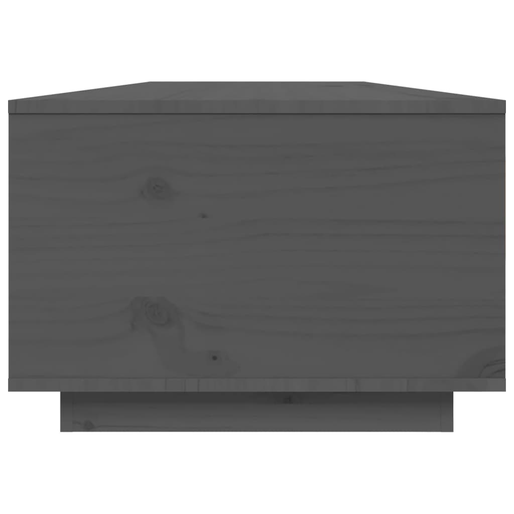 vidaXL kafijas galdiņš, pelēks, 80x50x35,5 cm, priedes masīvkoks