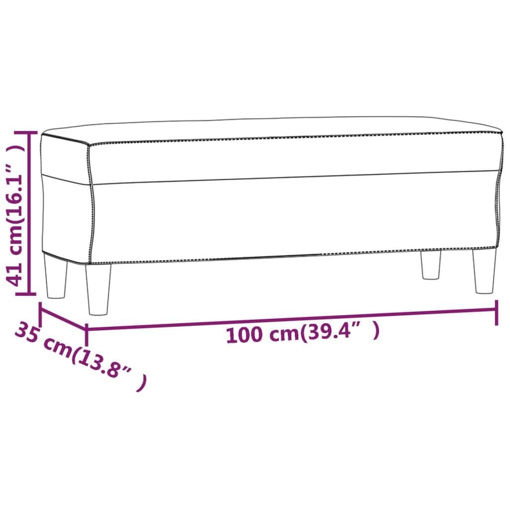 vidaXL sols, melns, 100x35x41 cm, audums