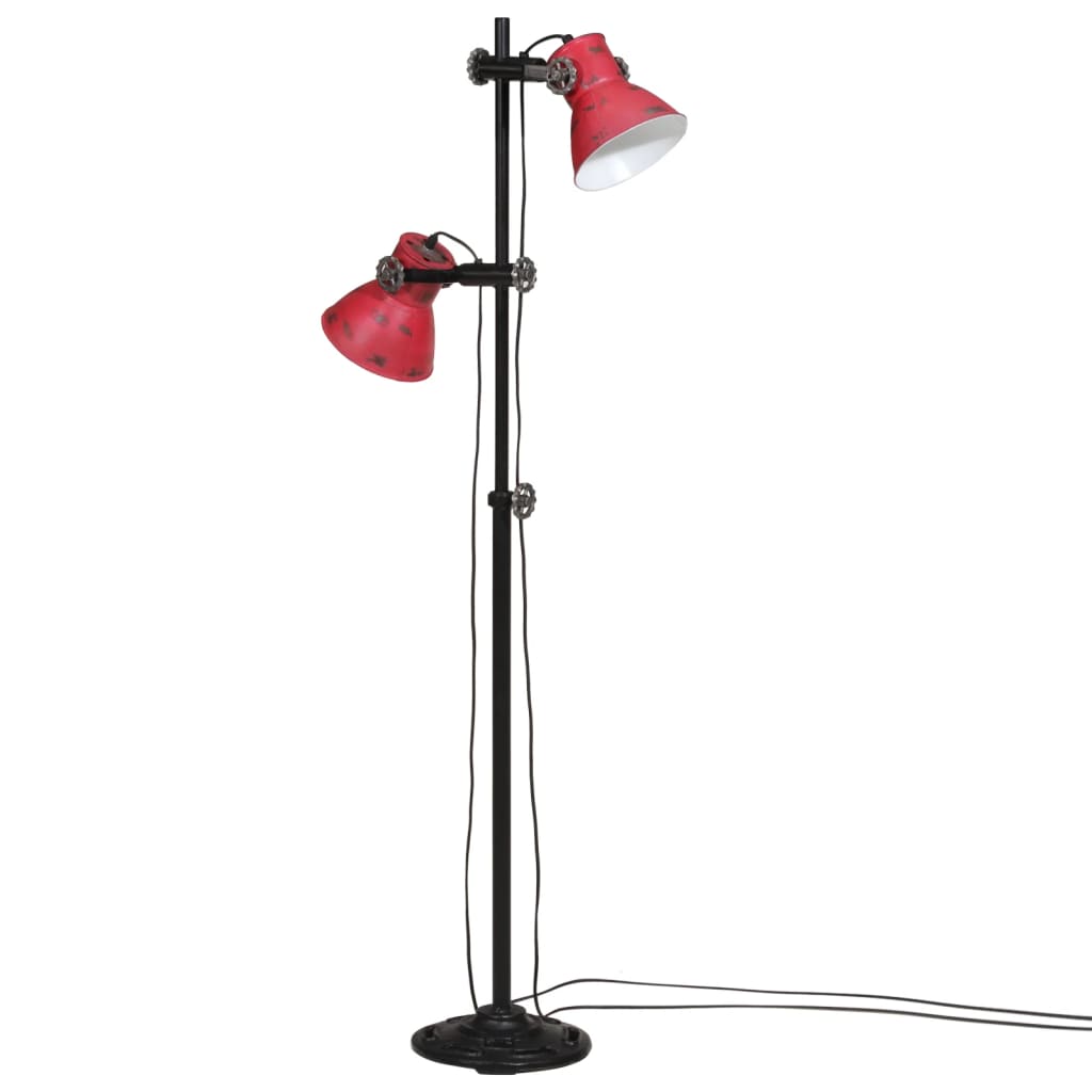vidaXL grīdas lampa, 25 W, bružāti sarkana, 25x25x90/160 cm E27