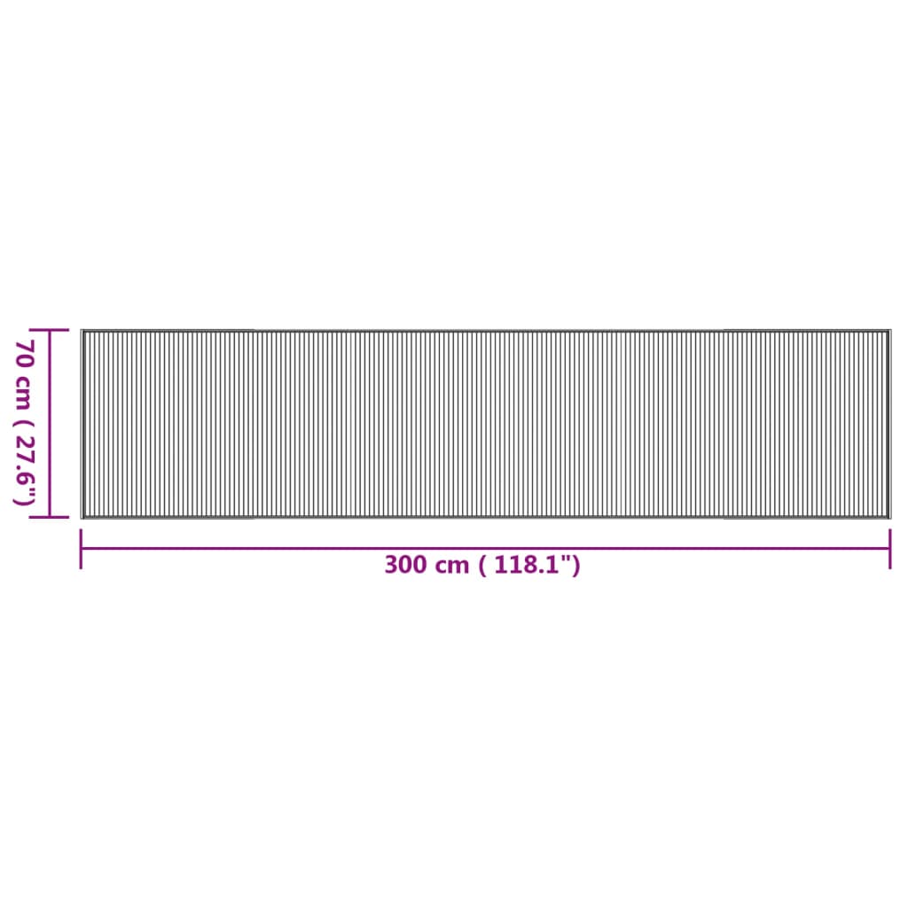 vidaXL paklājs, taisnstūra forma, dabīga krāsa, 70x300 cm, bambuss